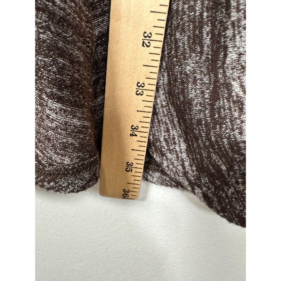 LOGO Lori Goldstein Womens Large Cardigan Sweater Long Sleeve Brown White Stretc - Picture 8 of 11